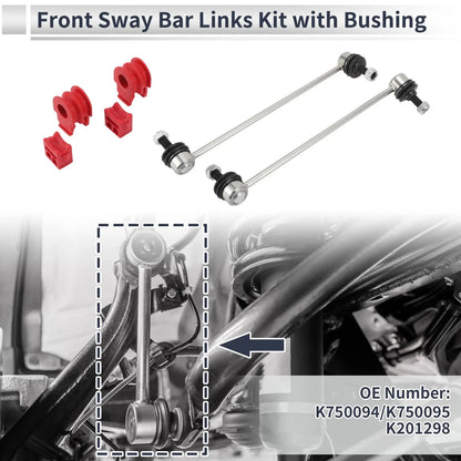 Front Stabilizer Bar Links Set of 2 with Bushings for Nissan Rogue (2008–2013) No.K750094