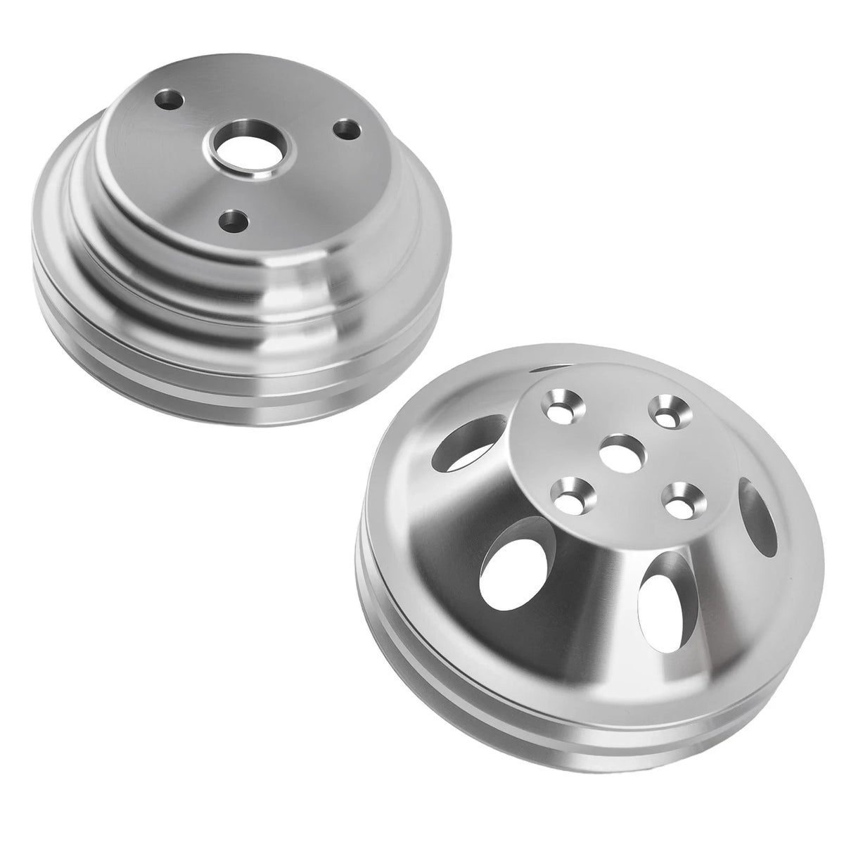 Double Groove V-Belt Pulley Kit for Chevy Small Block 265-400 V8 (1965–1986)