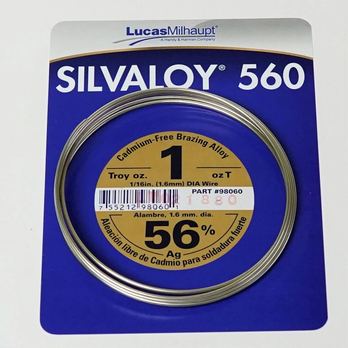 1 Ounce Silvaloy 560 56% Silver Solder for Brazing