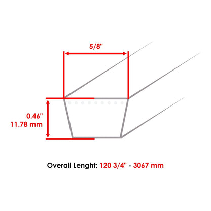 Deck Belt for John Deere X700 X720 X724 X728 X740 X744 X748 (2005–2023)