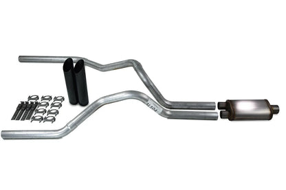 2.5" Dual Exhaust Kit for Ford F-150 (1998–2003) - Stainless Muffler, Black Tips