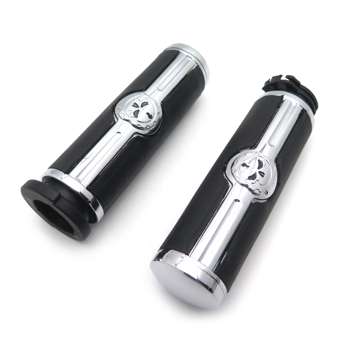 1" Skull Handlebar Grips for Harley Touring Road King Street Glide (1996–2017)