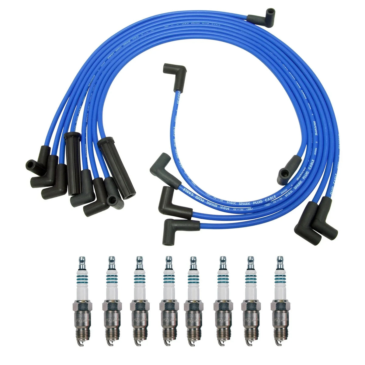 NGK 8mm Wire Set & Denso Iridium Spark Plug Kit for Bonneville C10 C2500 C30