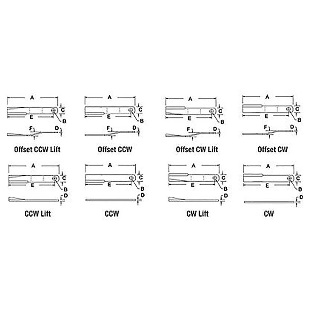 Rotary Cutter CCW Blade for Bush Hog Models 13168 3168