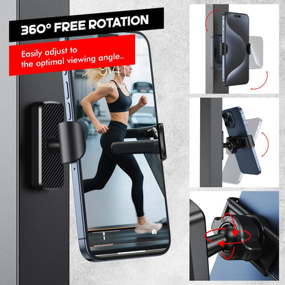 Magnetic Phone Holder for Gym - Powerful N52 Magnet Base, Black
