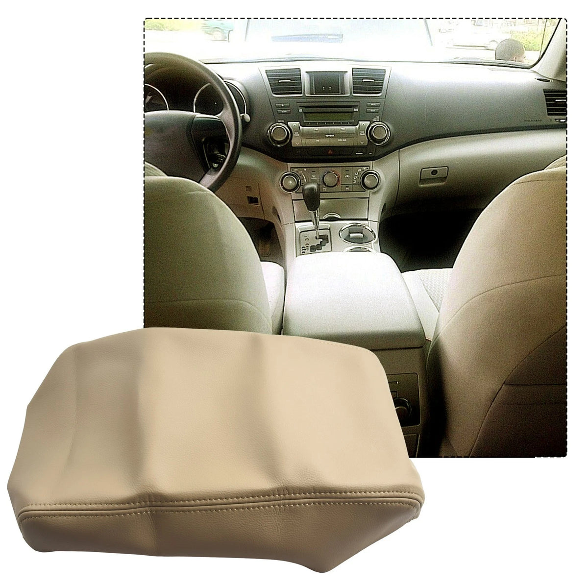 Armrest Center Console Lid Cover for Toyota Highlander (2008–2013)