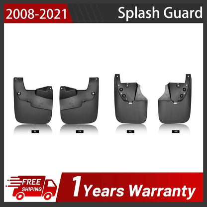 4-Pack Front and Rear Mud Flaps Splash Guards for Toyota Tundra (2007–2019)