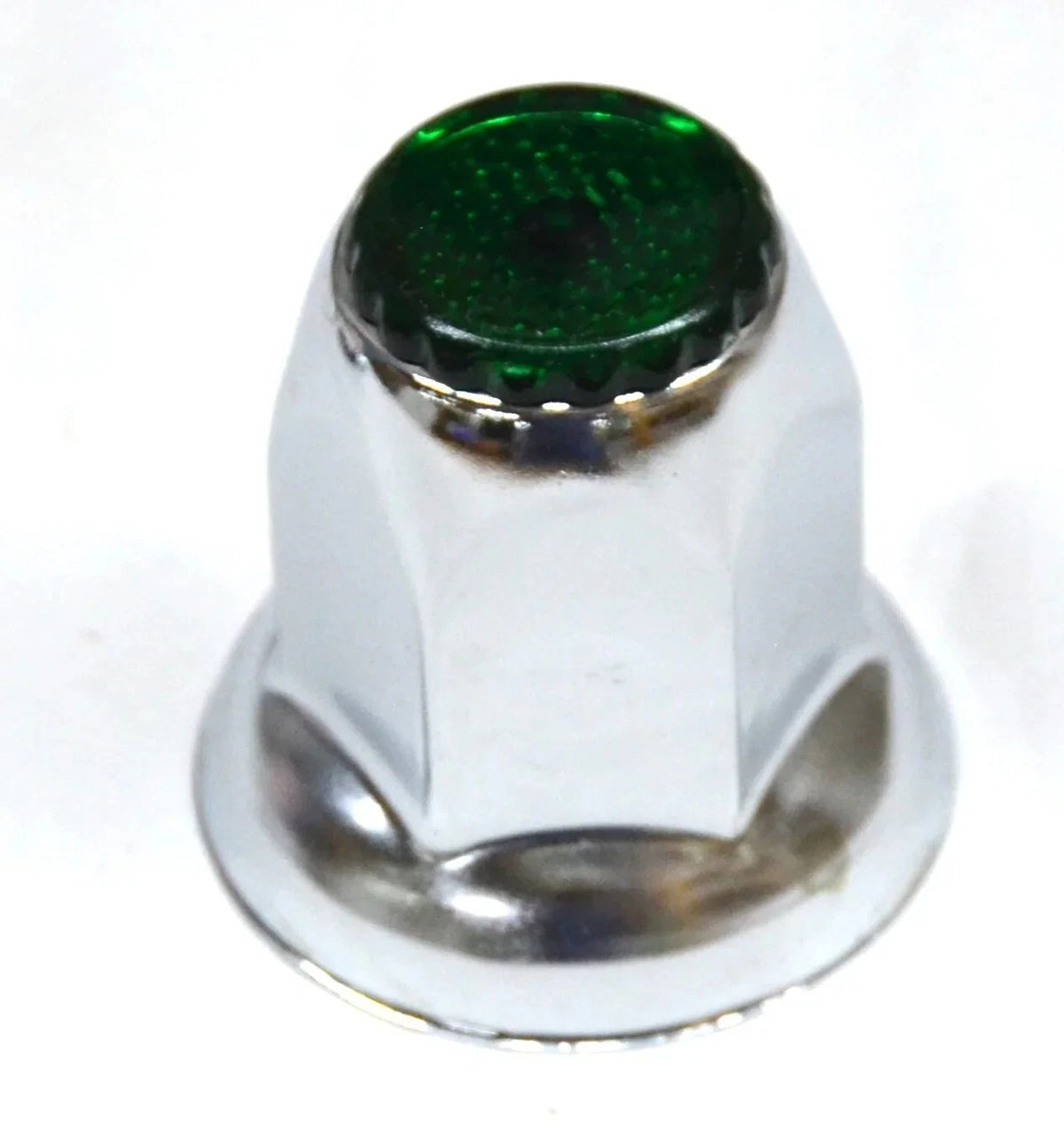 Set of 40 Lug Nut Covers 33mm Push-On Chrome Green Reflector GG#10492