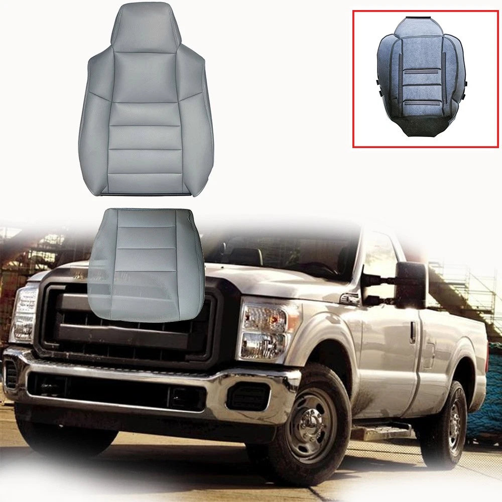 Driver Side Leather Seat Cover for Ford F250 F350 Super Duty (2002–2007) Gray