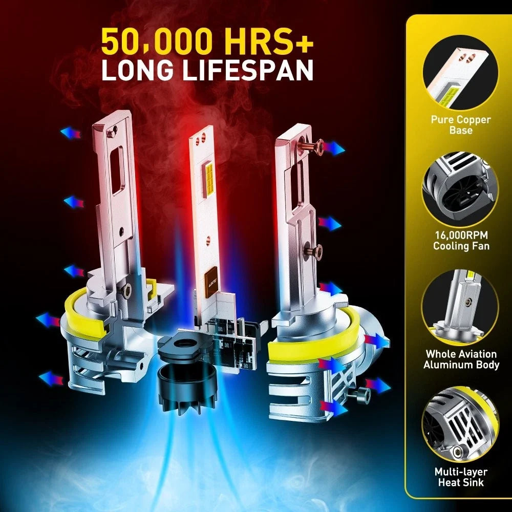 Set of 4 AUXITO 9005 H11 LED Headlight Bulbs for Conversion Kit (High Low)