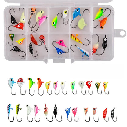 30pcs Jig Heads for Walleye Crappie Trout Panfish (Ice Fishing)