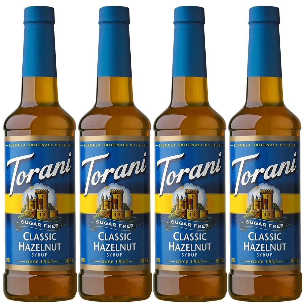 Pack of 4 Torani Sugar Free Classic Hazelnut Syrup 25.4 Fl Oz