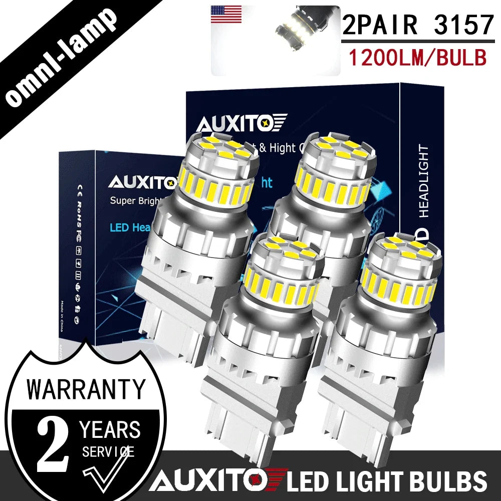 Set of 4 AUXITO 3157 LED Backup Reverse Turn Signal Light Bulbs for Vehicles