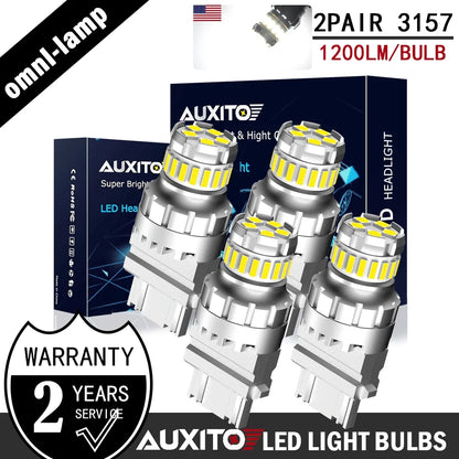 Set of 4 AUXITO 3157 LED Backup Reverse Turn Signal Light Bulbs for Vehicles