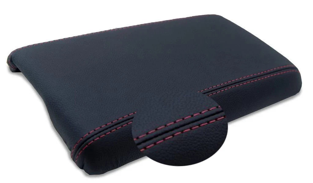 Leather Center Console Armrest Cover for Nissan 300ZX (1990–1996) Red Stitch