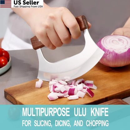 Coowolf Ulu Knife for Large Brown