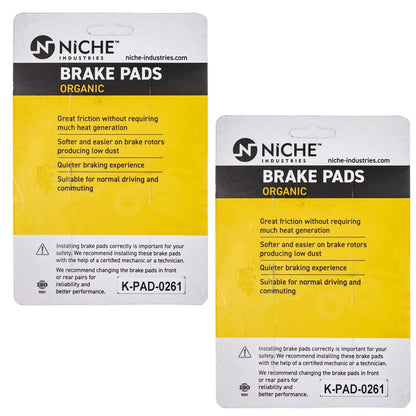 Brake Pad Set for Kawasaki Vulcan 1600, Suzuki VX800 (Complete Organic)