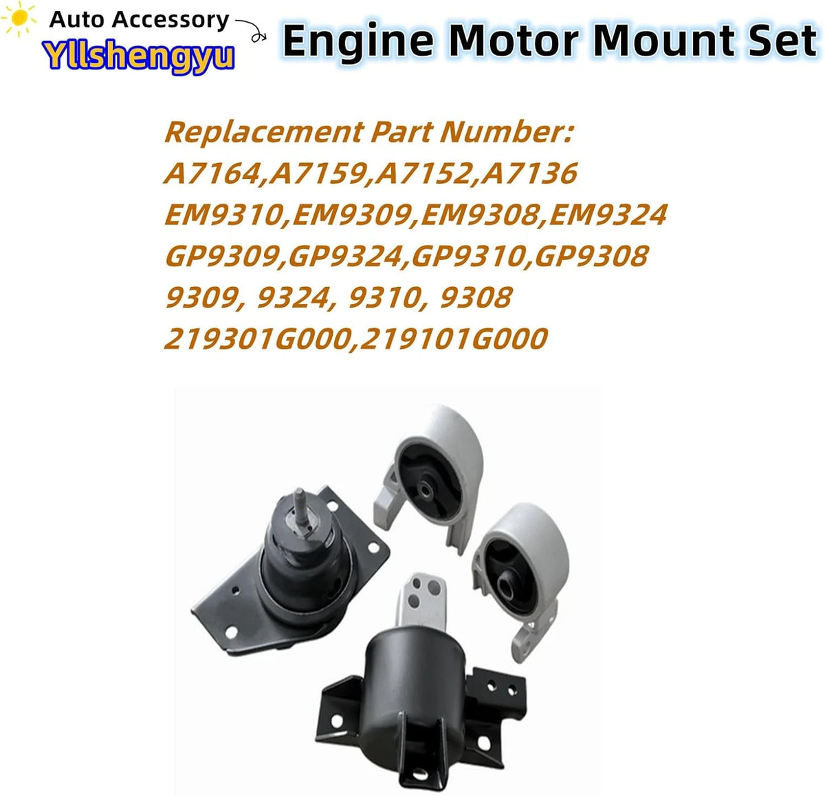 Set of 4 Engine Motor Transmission Mounts for Accent/Rio/Rio5 (2006) BBAA35