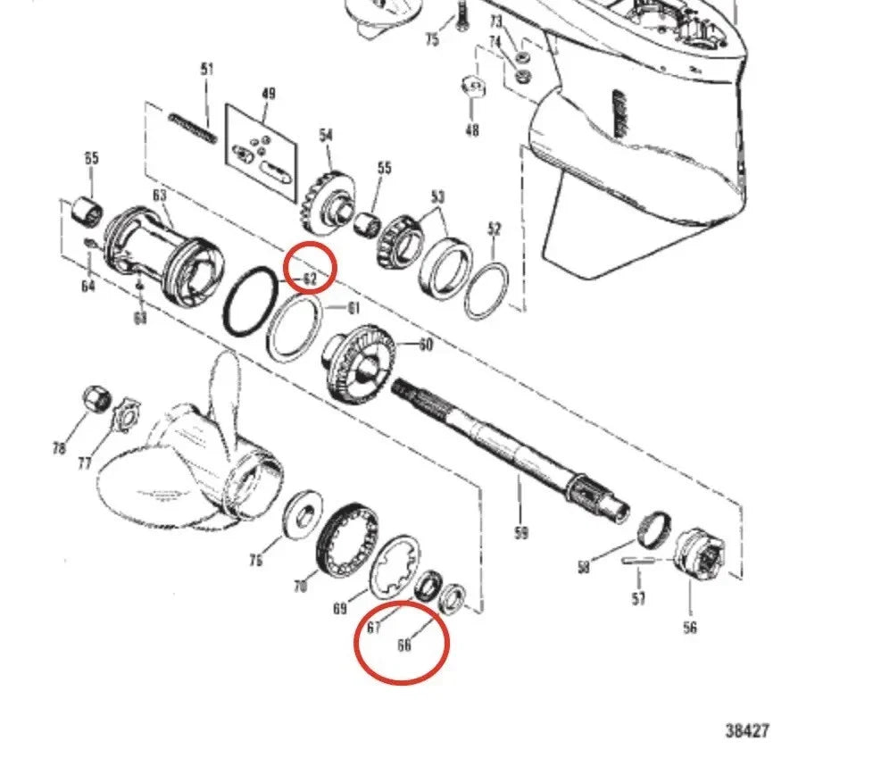 Lower Unit Seal Kit for Mercury Mariner (8M0204670, 8M0205729, 8M0214974)