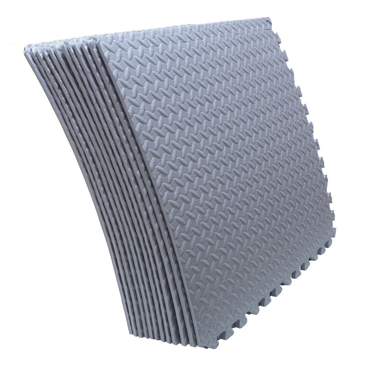12X Interlocking EVA Foam Gym Floor Mats 24x24 - Gray