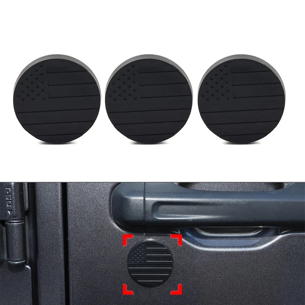3X Lock Door Key Hole Socket Cover Trim Black for Jeep Wrangler TJ JK JL JT