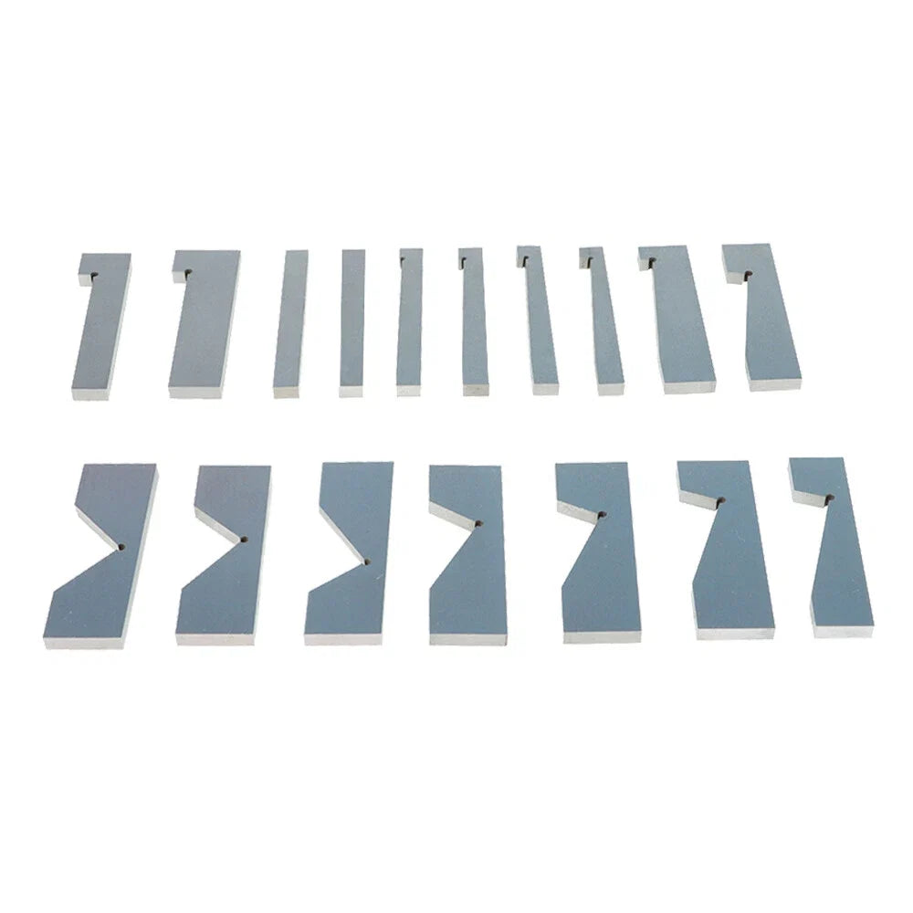 Set of 17 Angle Blocks for Precision Machining (0.0003 inch, 1/4 to 45 Degree)