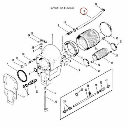 Water Hose 3/4" Gimbal for Mercruiser Alpha Gen 1 2 (32-4172533, 32-8M0062309)