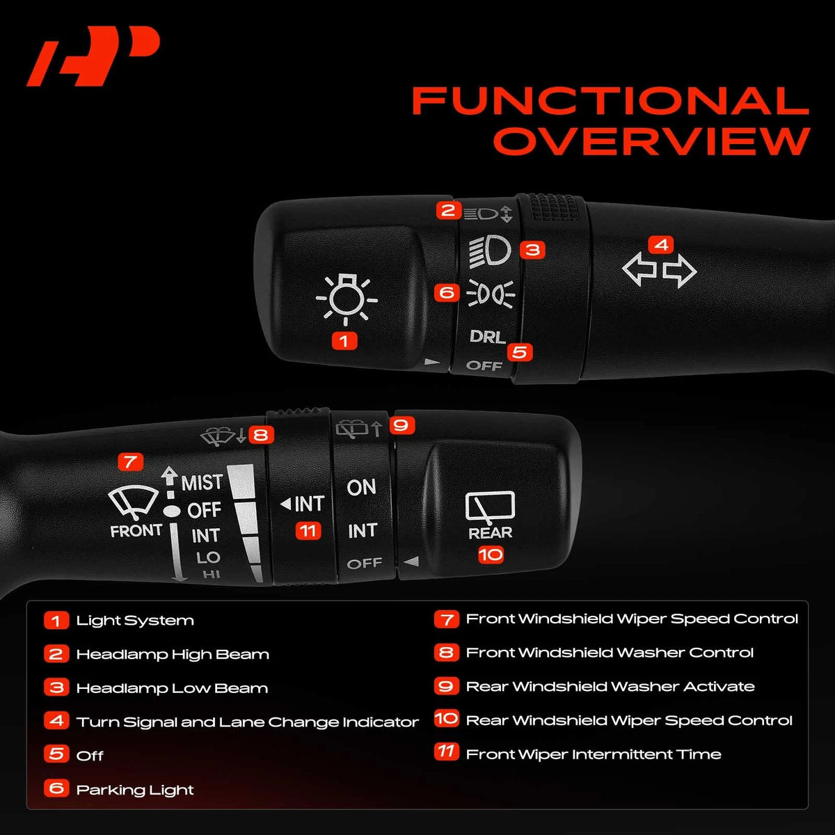 Multi-Function Turn Signal Switch for Hyundai Veloster (2012–2017) 934002V830, CBS2324