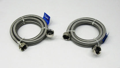 Set of 2 Stainless Steel 90 Degree Inlet Fill Hoses for Washing Machine