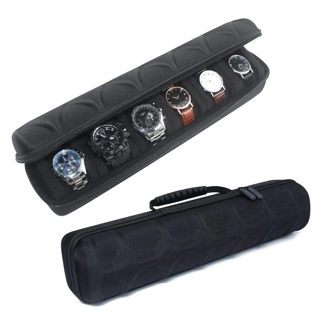 6 Slots Travel Watch Roll Case Holder for Watches Storage Bag