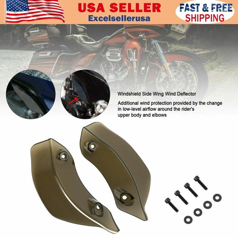 Fairing Windshield Side Wing Deflector for Touring Road Glide (2015–2021) M549-A206-Smoke