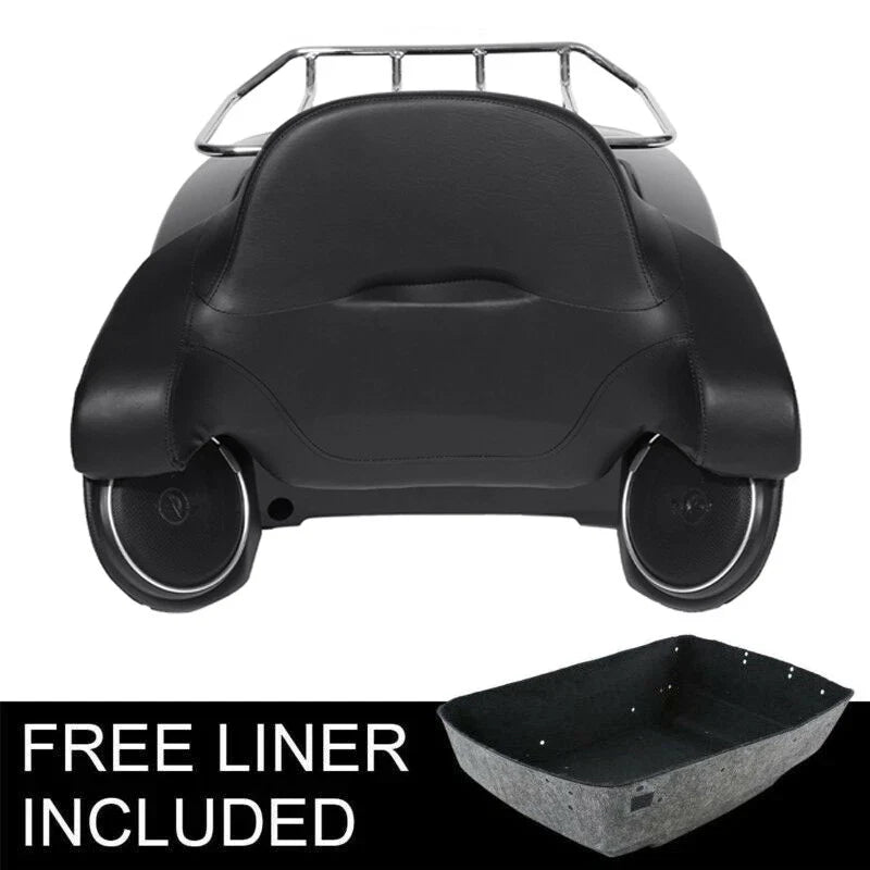 Matte Black Trunk Luggage Rack Pad Speakers for Harley Road Glide (2014–2026)