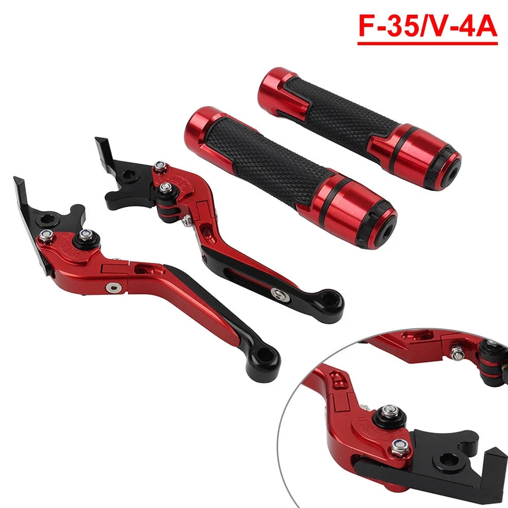Set of 2 Red Extendable Brake Clutch Levers for Suzuki GSXR1000 (2001–2023)