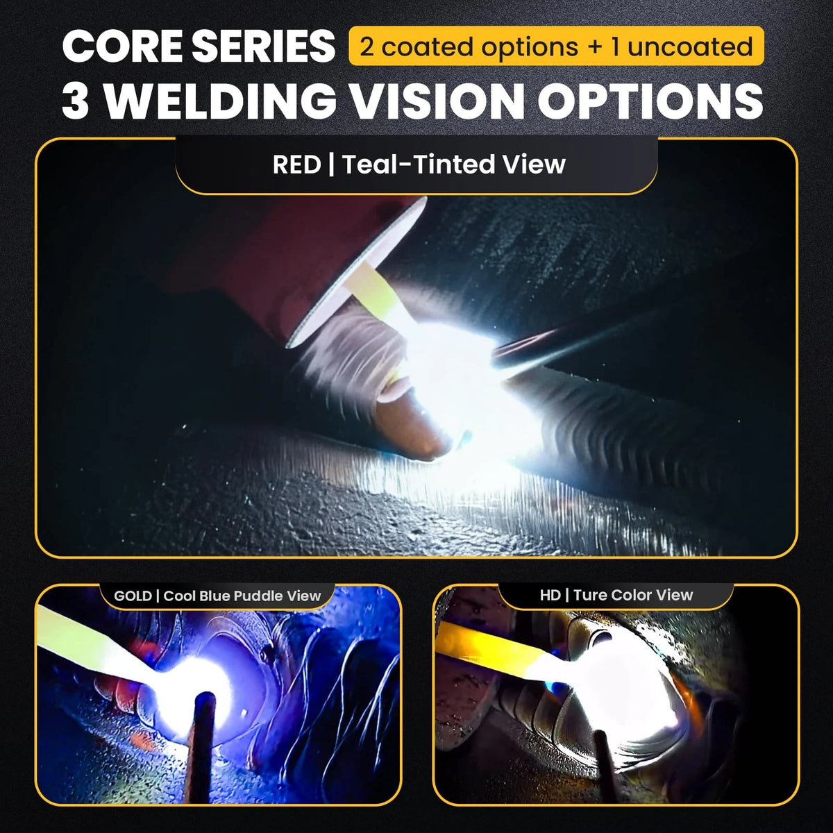 2X PRERUNER Flex Series Red Shade Auto Darkening Welding Lens 2x4-1/4