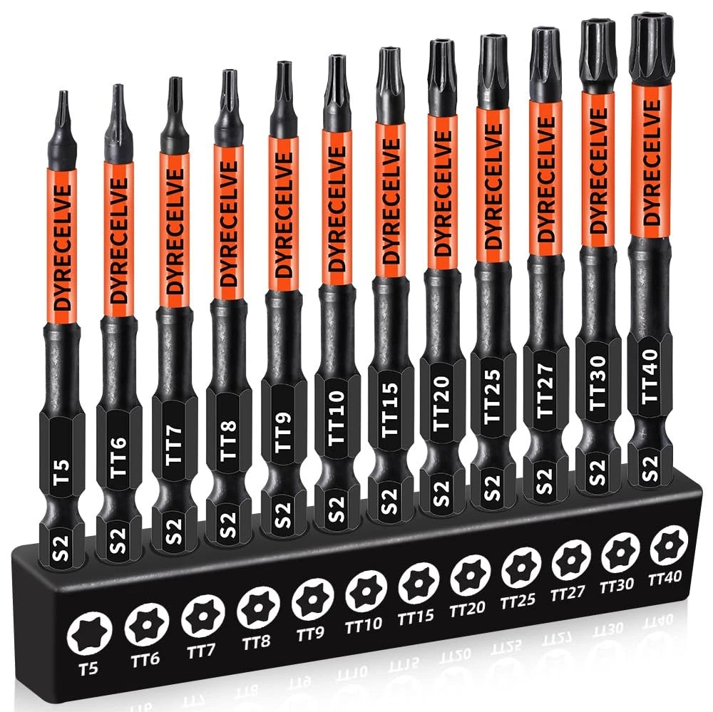 12-Pack Impact Security Torx Bit Set 3-Inch Long S2 Steel