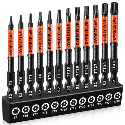 12-Pack Impact Security Torx Bit Set 3-Inch Long S2 Steel