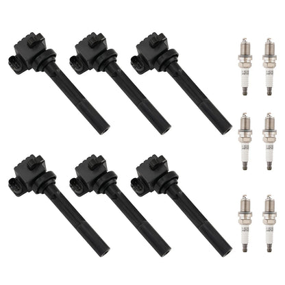 Set of 6 Ignition Coils & Spark Plugs for Isuzu Amigo Rodeo (1998–1999) UF245