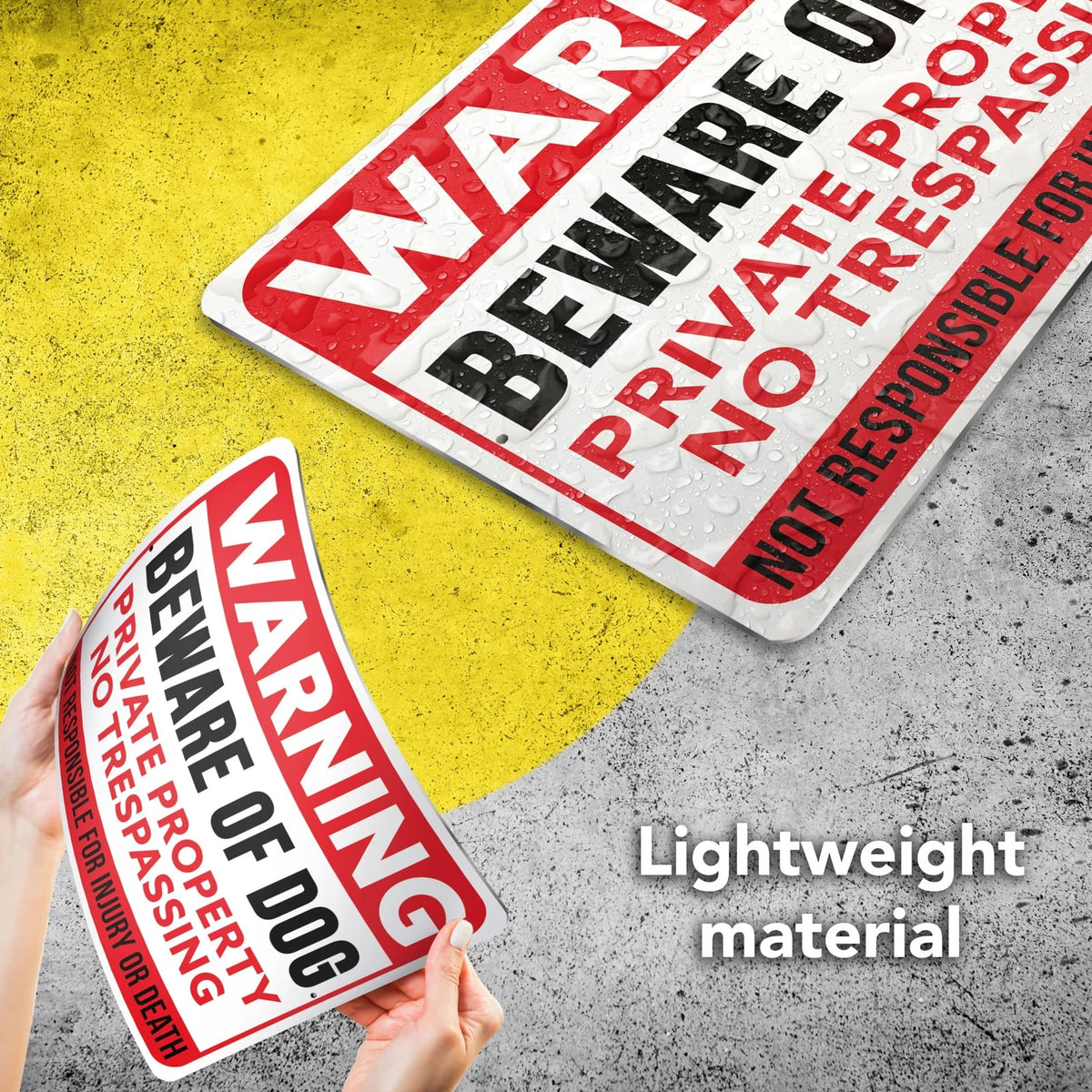 2X Beware of Dog Signs 7x10 Aluminum (Set of 2)