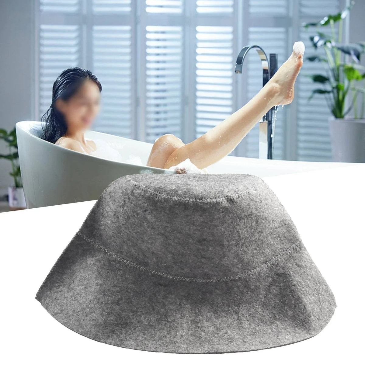 Heat Insulating Sauna Cap for Hair Preservation and Head Protection