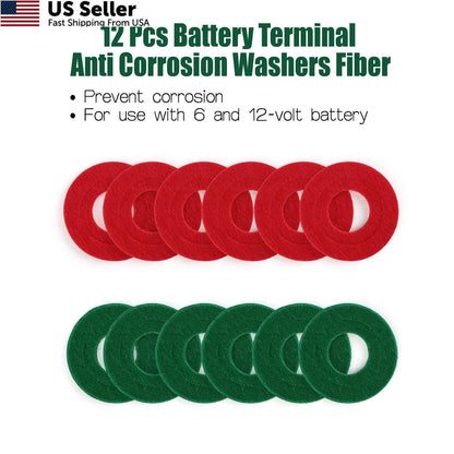 2X Battery Terminal Cleaners for Universal Use (3 inch x 1.5 inch) Red, Green