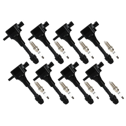 8PCS Ignition Coil & Spark Plug for Nissan Armada Titan Infiniti QX56 (2004–2015) - 1788335, 5C1482, CUF510