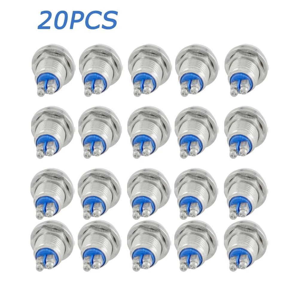 Set of 5 Stainless Steel Boat Horn Momentary Push Button Starter Switches