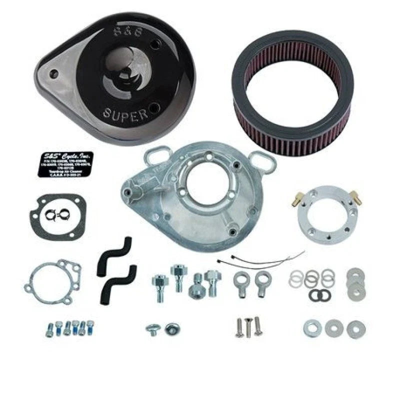 Teardrop Air Cleaner Kit for Harley Davidson BT Models (2001–2017) - Gloss Black