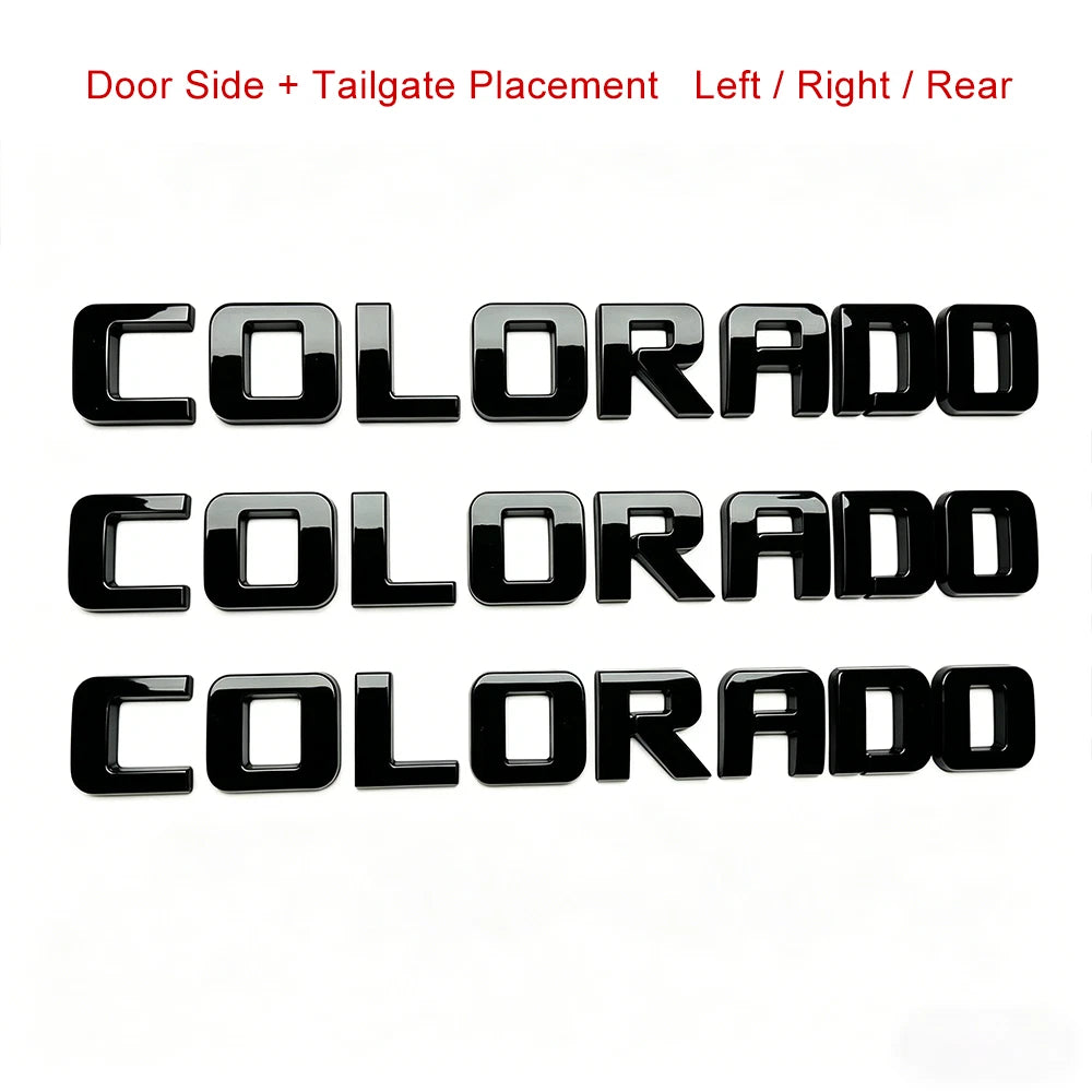 3Pcs Black Side Door Emblems Badge for Colorado (2007–2020)