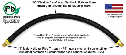 18-Inch Short Air Compressor Hose for (No Specific Years)
