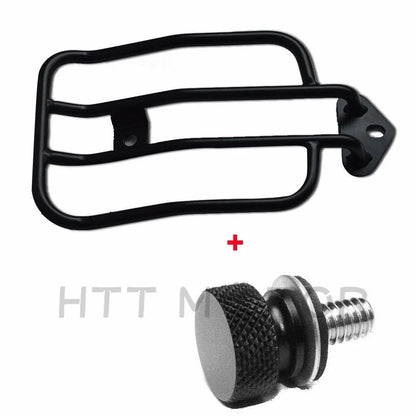 Black Solo Seat Luggage Rack & Bolt for Harley Sportster XL883 XL1200 (2004–2015)