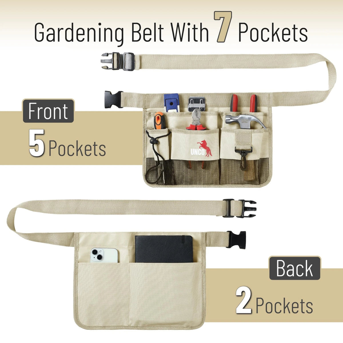 Adjustable Gardening Belt with 7 Pockets for Gardening