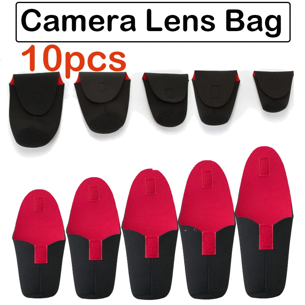 10pcs Waterproof Lens Protector Pouch Case for DSLR Camera