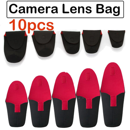 10pcs Waterproof Lens Protector Pouch Case for DSLR Camera