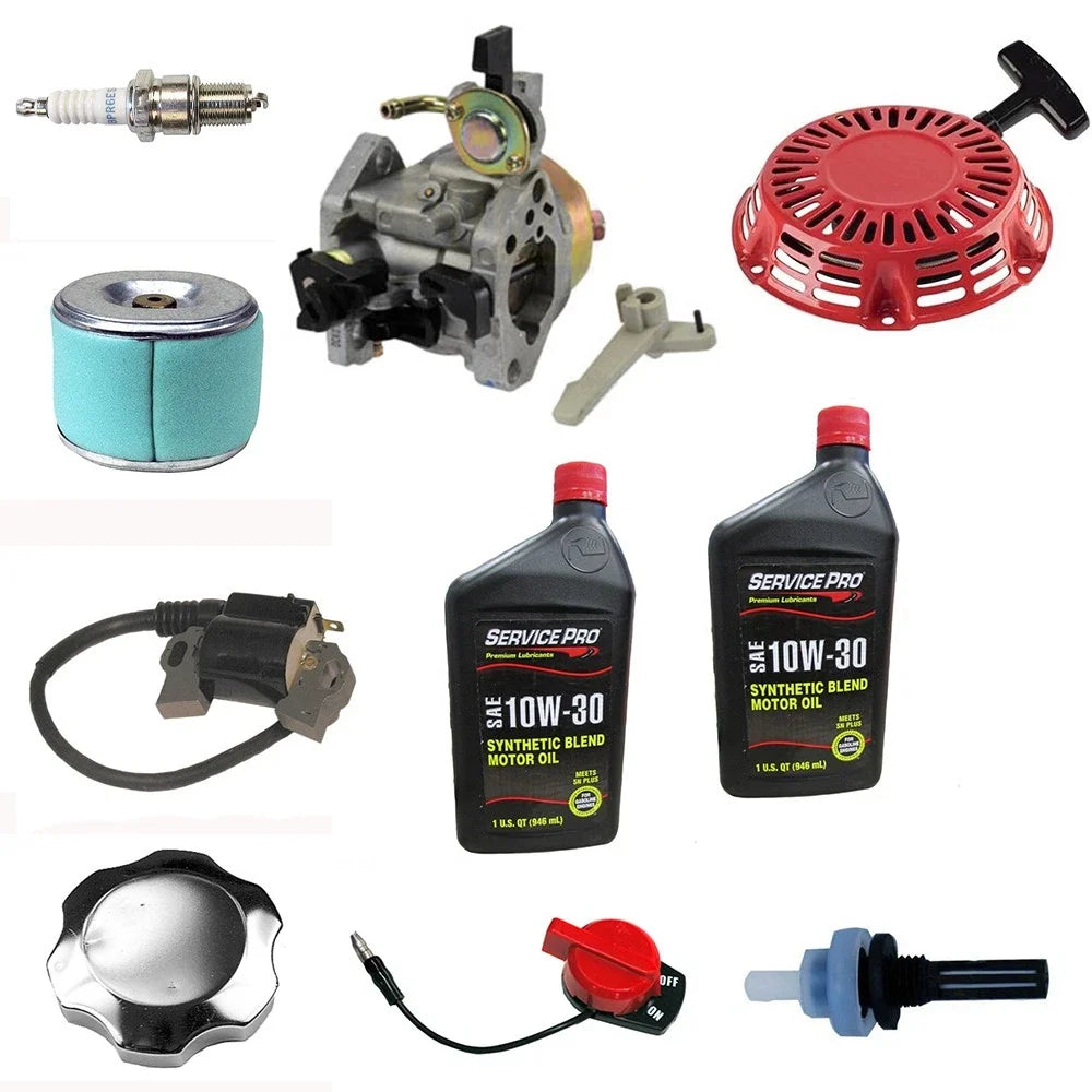 Recoil Carburetor Ignition Coil Spark Plug Air Filter Kit for Honda GX160